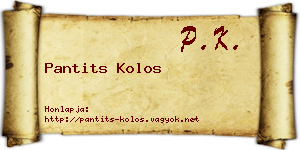 Pantits Kolos névjegykártya